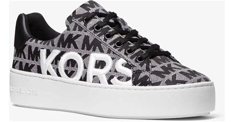 michael kors sneaker poppy schwarz aus samt|michael kors sneakers logo.